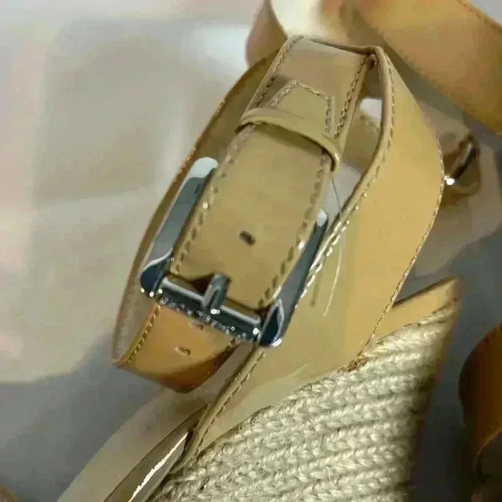 Michael Kors Women's Tan Espadrille Wedge Platform Sandals Size 8M
